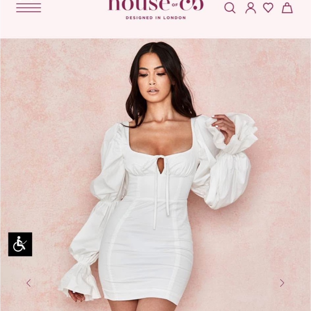 New House of CB White Puff Sleeve Dress